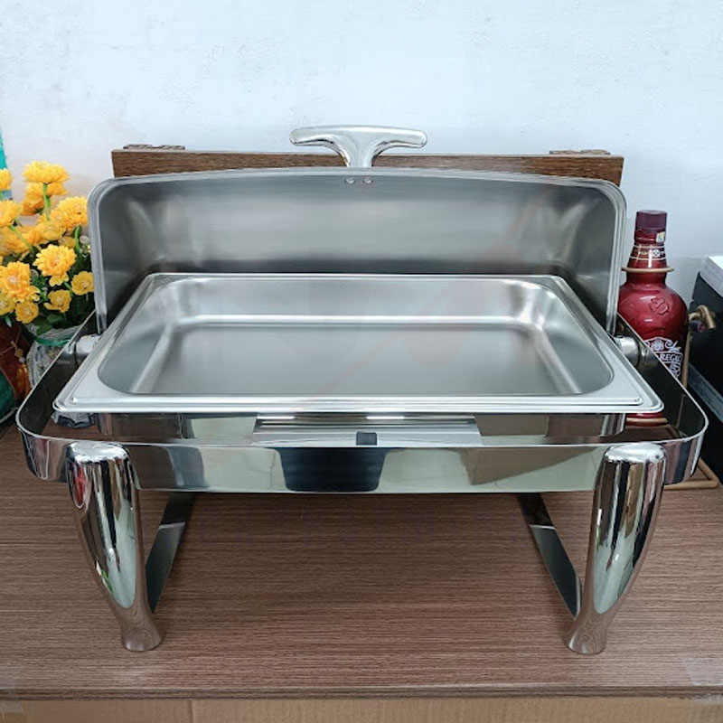 Nồi hâm buffet nắp inox mở 180 độ