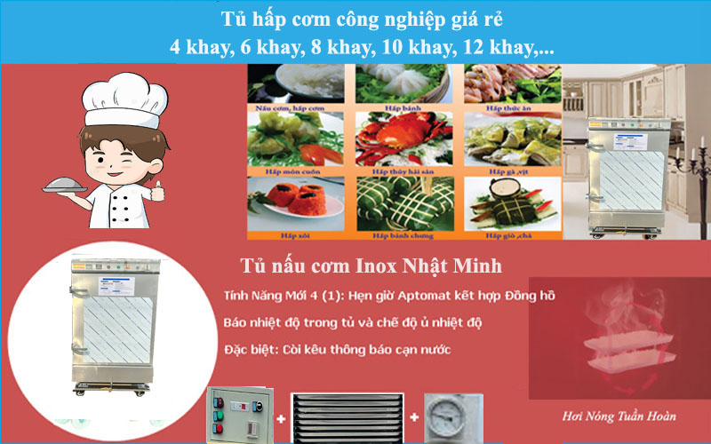 Hướng dẫn mua tủ hấp cơm công nghiệp tại Inox Nhật Minh