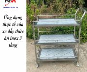 Ứng dụng thực tế của xe đẩy thức ăn inox 3 tầng